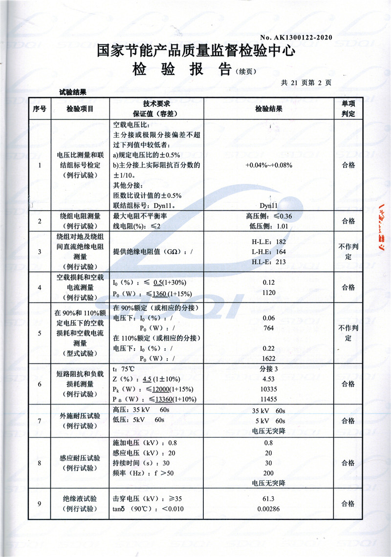 高低压试验报告-S11-1250清丰清丰清丰油浸式变压器-2.jpg